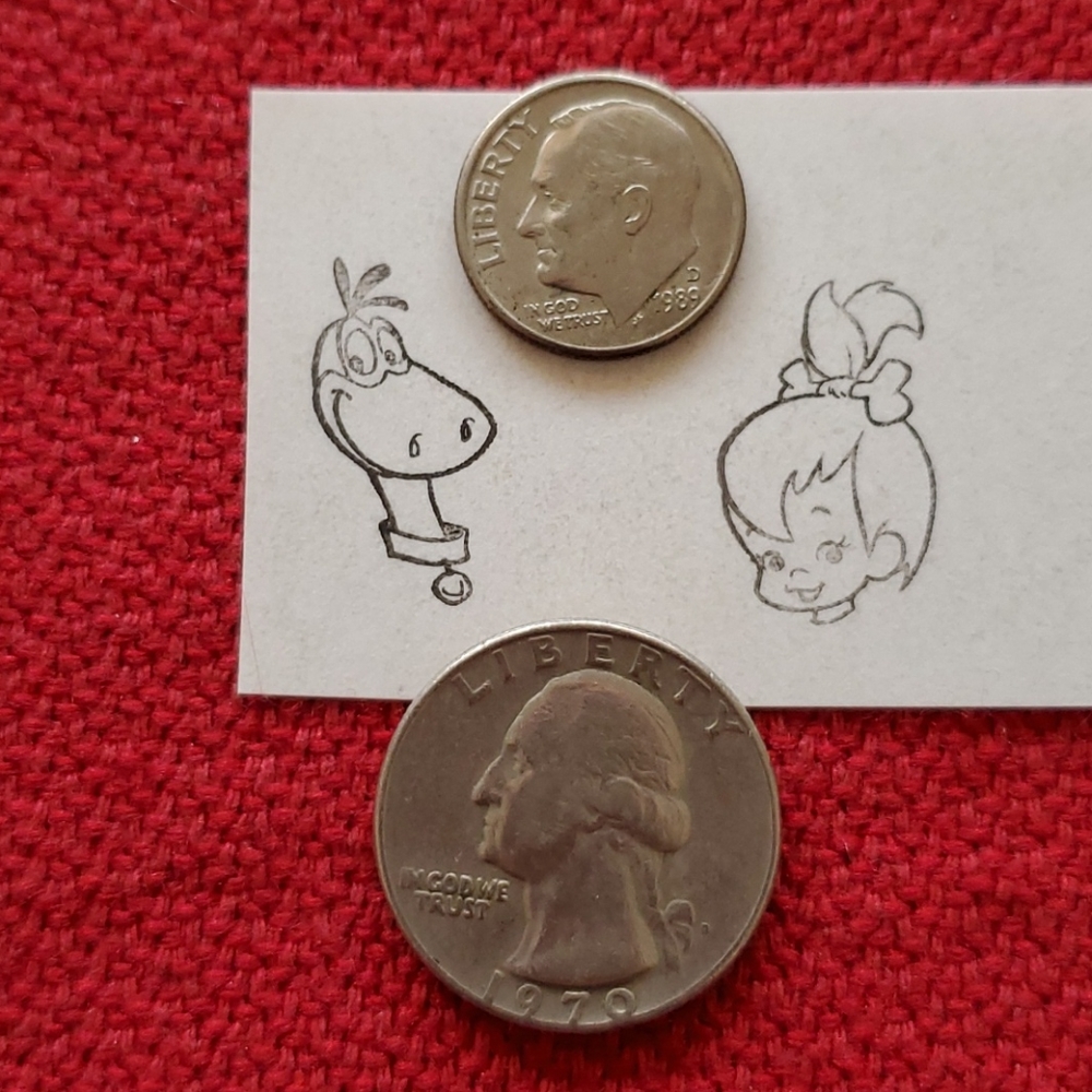 Set of 4 FLINTSTONES Fred Wilma Pebbles Dino rubber stamps card crafts HTF - Picture 4 of 6